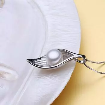 FENASY модное ожерелье из натурального пресноводного жемчуга для женщин, богемный жемчуг, ювелирное ожерелье в виде листа белый