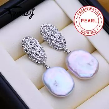 FENASY Натуральные пресноводные жемчужные серьги Модные барочные жемчужные серьги-капли для женщин Подарок на день рождения Оптовая продажа
