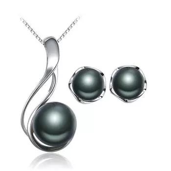 FENASY серьги-гвоздики с натуральным жемчугом, ожерелье и подвеска для женщин, популярные наборы ювелирных украшений с геометрическим жемчугом