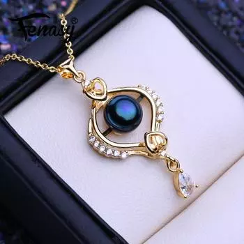 FENASYнатуральный пресноводный культивированный жемчуг ожерелья для женщин золотой цвет геометрический кулон вечерние украшения подарок на день рождения белый