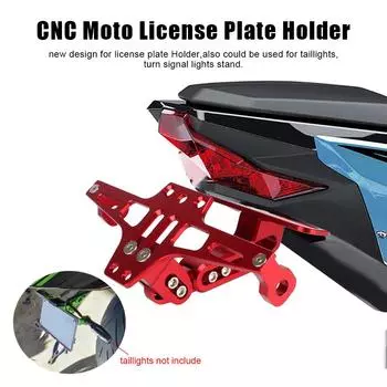 Fender Eliminator Kit Moto Accessories Aluminium Alloy Tail Mount Holder Frame Adjustable Motorcycle Rear License Plate Holder красный