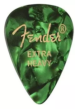 Fender Fender Pick 351 Shape Premium Picks, Extra Heavy, Green Moto, 12 шт.