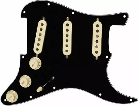 Fender Fender Strat SSS Pickguard для гитары Stratocaster SSS Black 11 Hole Pre-Wired Pickguard, Tex-Mex Pre-Wired Pre-Wired Color (0992343506)