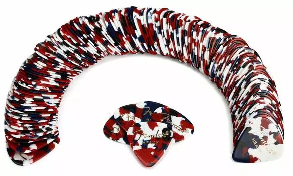 Fender Медиатор Fender 351 Форма Классические Медиаторы Тяжелые Конфетти 144 Количество