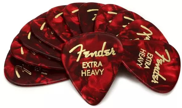 Fender Pick 351 Shape Premium Extra Red 12 шт. Медиаторы, Тяжелые, Мото,