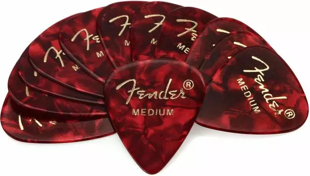Fender Pick 351 SHAPE PREMIUM PICKS КРАСНЫЙ СРЕДНИЙ, МОТО(12 УПАКОВКА)