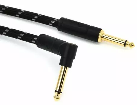 Fender Shielded Cable Deluxe Series Instrument Black Tweed 08 Cable, Straight/Angle, 10 ,