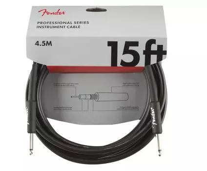 Fender Shielded Cable Professional Series Инструментальный кабель, прямой, 15 , черный