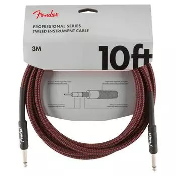 Fender Shielded Cables Professional Series Инструментальные кабели, 10 футов, красный твид