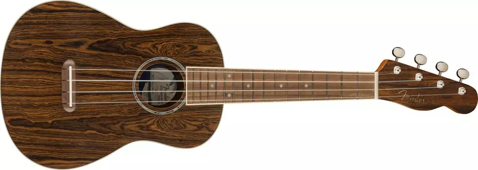 Fender Ukulele Zuma Exotic Concert Walnut Bocote с мягким чехлом Укулеле, накладка на гриф,