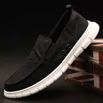 Fengbu 0066 Мужские весенние и осенние однопедальные тканевые туфли Повседневная мужская обувь из ледяного шелка Дышащая обувь для сноуборда Мужская обувь Модная обувь 38 серый