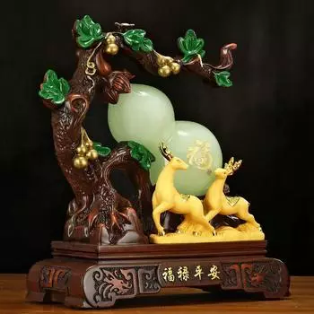Глазурь в китайском стиле фэншуй, приносящая удачу и безопасность, тыквенные украшения, пятнистый олень, гостиная, винный шкаф, украшение для фойе