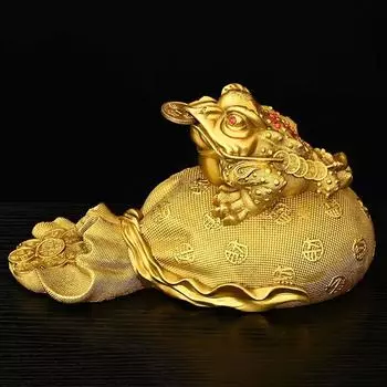 Fengshui Zhaocai Медно-золотая жаба, украшение в виде трехногой жабы, золотая цикада, украшение для гостиной, винный шкаф, подарок