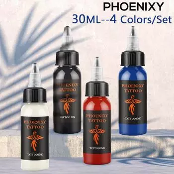 ФЕНИКСИ 30 мл чернила для татуировки натуральные чистые растения 4 цвета пигмент для татуировки чернила для перманентного макияжа