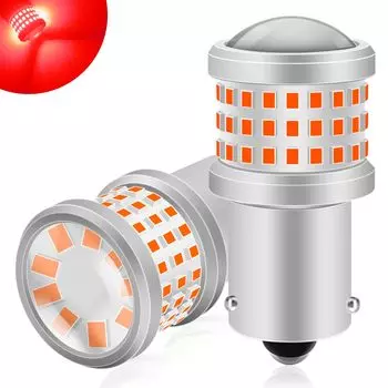 Fenikso S25 LED Single Red Brake Lamp Tail Lamp 180°BA15S 1156 LED 69 Rows DC12V 2pcs S25 Single 180 Degree Pin