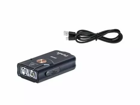 FENIX Light Black 47 мм светодиодный фонарик-брелок с максимальной яркостью 260 люменов, перезаряжаемый E03R CA18/2835 чёрный