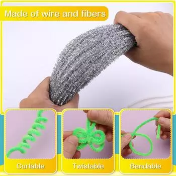 Fenrry 100 шт. ершики для трубок шенилловые стержни блестящие цветные для ершиков для трубок DIY украшения для рукоделия шенилловые стержни