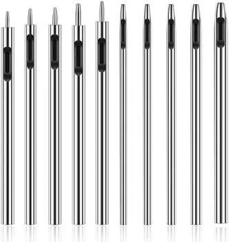 Fenrry 10Pcs Leather Hole Punch Cutter 0.5mm-3.5mm Hollow Punch Set For Watch Bands Belts Canvas Paper Rubber Soft Material Work