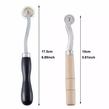 Fenrry 1/2PCS Профессиональная прокладка для маркировки стежков, кожаная проволочная проволока с деревянной ручкой