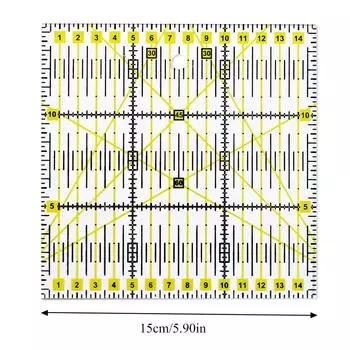 Fenrry 1 шт. линейка для лоскутного шитья квадратная прозрачная измерительная линейка режущий инструмент с двухцветными линиями сетки портной