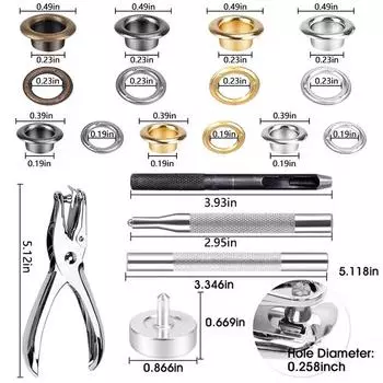 Fenrry 200/400 наборов профессиональных кнопок, набор инструментов, инструмент для пробивки отверстий, 4 мм, 6 мм, металлические кнопки, пресс с ящиком для хранения