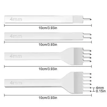 Fenrry 3/4/5/6 мм набор дыроколов для кожи инструмент шнуровка шитье DIY инструменты для кожаных изделий 1/2/4/6 зубцов