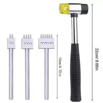 Fenrry 4 мм 2/4/6 зубцовый инструмент для пробивки отверстий в кожевенном ремесле ряд круговой резки с прошитым интервалом отверстий сверление нейлоновым молотком чёрный