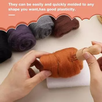 Fenrry 8 цветов игольчатое валяние шерсть шерстяная ровница валяние шерсть объемная шерстяная ровница для поделок своими руками материалы