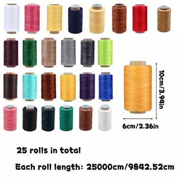 Fenrry красочные 284 ярда вощеные нитки для шитья кожи - практичные длинные нитки для рукоделия/переплетного дела/ремонта обуви светло-желтого