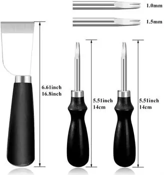 Fenrry Leather Edge Beveler Нож для резки кожи Edge Beveler Cutting Beveling Leather Work Tools with Wooden Handle