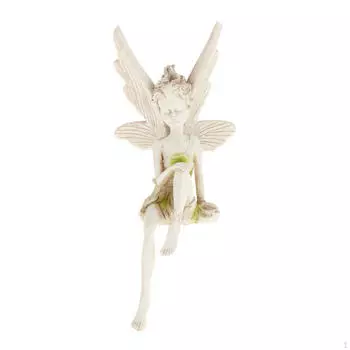 Фея Фигурка Украшение Фея Статуя Орнамент Анти-Газон Двор Пруд Фонтан Скульптура Декор для крыльца белый