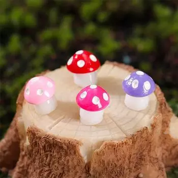 Фея Маленький Гриб Куклы Ремесла Микро Ландшафтные Украшения Украшения Садовый Дом Цветок Бонсай Сказочный Горшок 5 Шт. Красочные Аксессуары зелёный