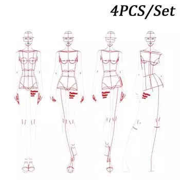 Фея Мудрость Мода Иллюстрация Линейка Фигура Швейный Дизайн Шаблон Инструменты Для Пошива