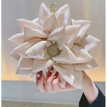 Фея Сумка Цветок Круглая Вечерняя Сумка Китайский Стиль Для Женщин Клатч Свадебный Кошелек Вечеринка Банкет Сумка Атласный Кошелек абрикосовый