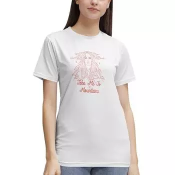 FEREDA, футболки с принтом «Отвези меня в горы», с короткими рукавами и круглым вырезом, женская футболка
