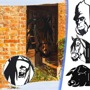 Ферма Подглядывание Животные Крупный рогатый скот Металлическое искусство Открытый сад Подвеска Украшение