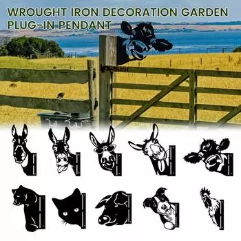 Ферма подглядывающие животные металлические художественные садовые уличные украшения двор настенный кулон декор