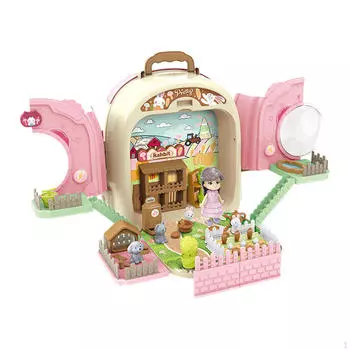 Ферма рюкзак для девочек ролевые игры домик реалистичный уход за домашними животными игровой набор с игрушкой для розовый