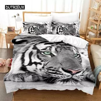Ferocious Animals Bedding Set Duvet Cover Set 3d Bedding Digital Printing Bed Linen Queen Size Bedding Set Fashion Design EU single(135x200cm)
