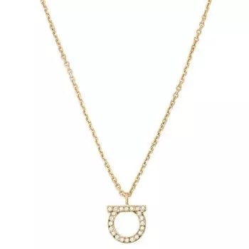 Ferragamo Gancini CrystaL Ожерелье Подвеска L золото прозрачное Gancino CrystaL