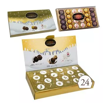 Ferrero Collection Ferrero Collection Ron Ferrero Raffaello ассорти Рождественский отсчет времени набор Ассорти шоколадных конфет 24 шт. 259 г Noir,