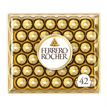 Ferrero Rocher Элегантные шоколадные конфеты с лесным орехом и молочным шоколадом, 42 шт., 525 г