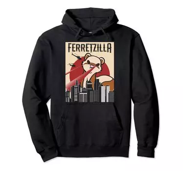 Ferret Ferret Zilla Monster Laser Beam City Attack Helicopter Hoodie чёрный