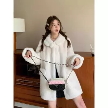 Ferret Mink искусственный мех норки женская легкая норковая шуба новая экологически чистый мех зима S