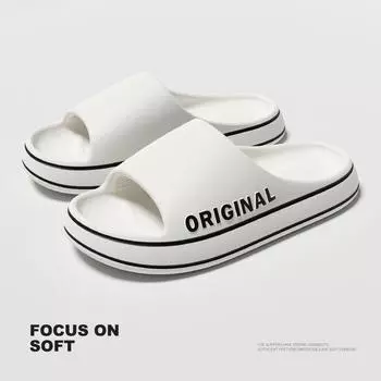 Feslishoet Летние Прохладные Женские Мужские Тапочки Мягкие Сандалии Женские Пляжные Повседневные Туфли Легкие Шлепанцы ЭВА Брендовые Сандалии Для Отдыха На Природе 40-41 белый