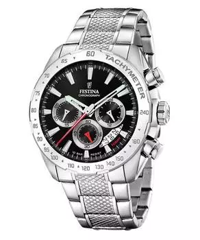 Festina Chrono Sport Кварцевые мужские часы из нержавеющей стали с черным циферблатом F20668-4 100M