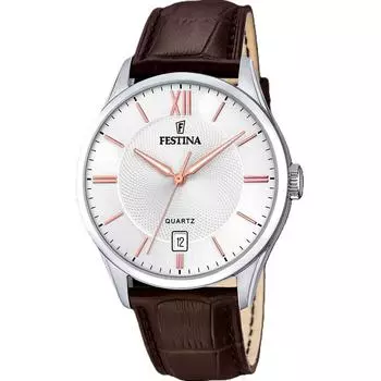 Festina Classics кожаный ремешок белый циферблат кварцевые часы F20426-4 мужские белый