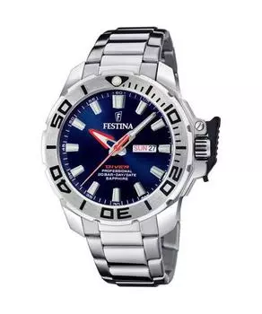 Festina Diver Кварцевые мужские часы из нержавеющей стали с синим циферблатом F20665-1 200M синий