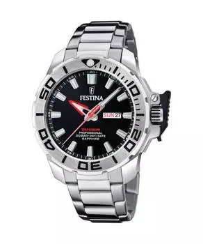 Festina Diver Кварцевые мужские часы из нержавеющей стали с черным циферблатом F20665-4 200M чёрный