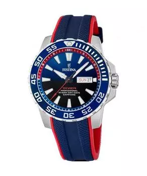 Festina Diver Кварцевые мужские часы с каучуковым ремешком и синим циферблатом F20662-1 200M синий